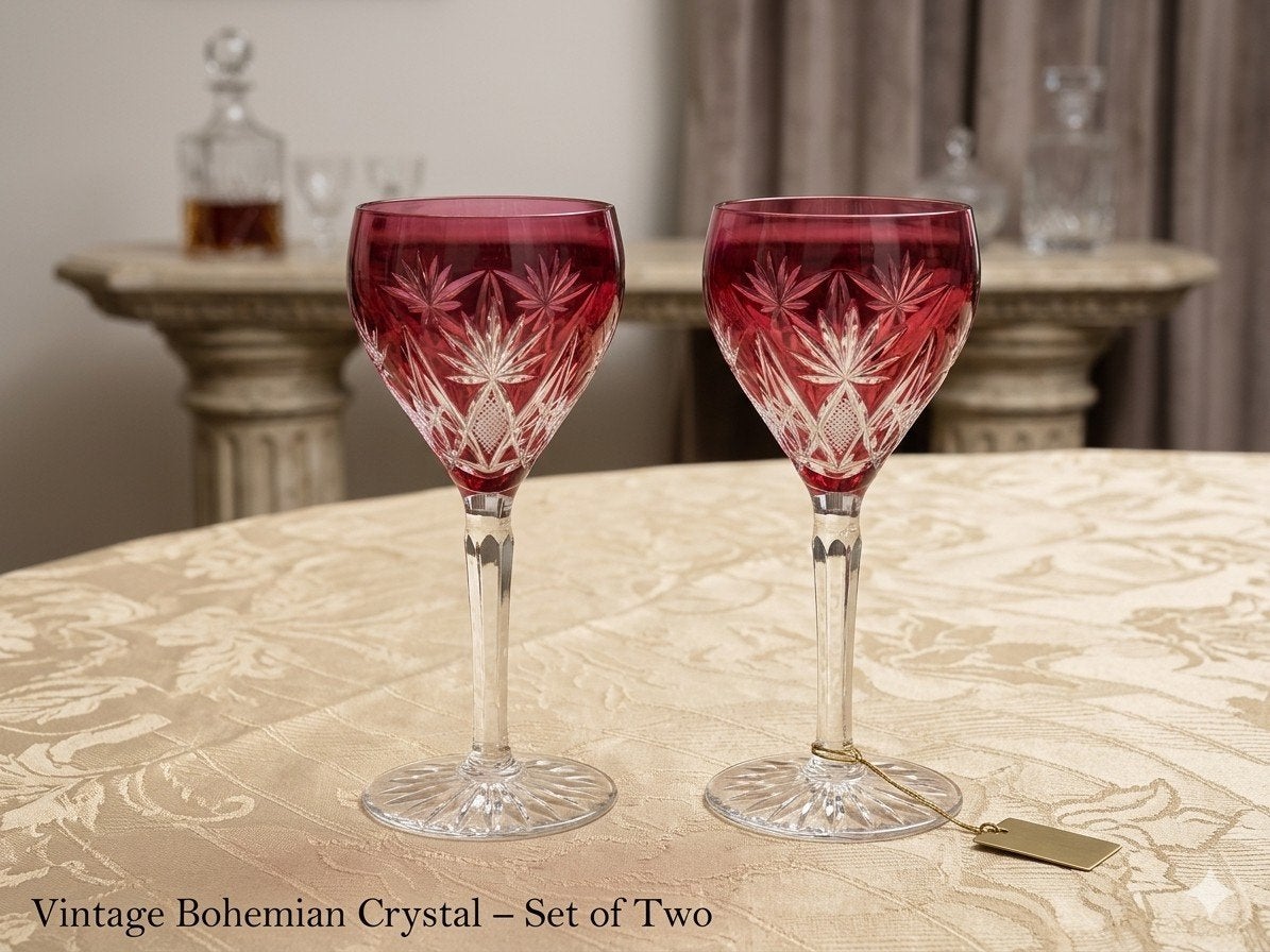 2 verres en Cristal de Saint-Louis, modèle Chantilly, Verzamelen, Glas en Drinkglazen