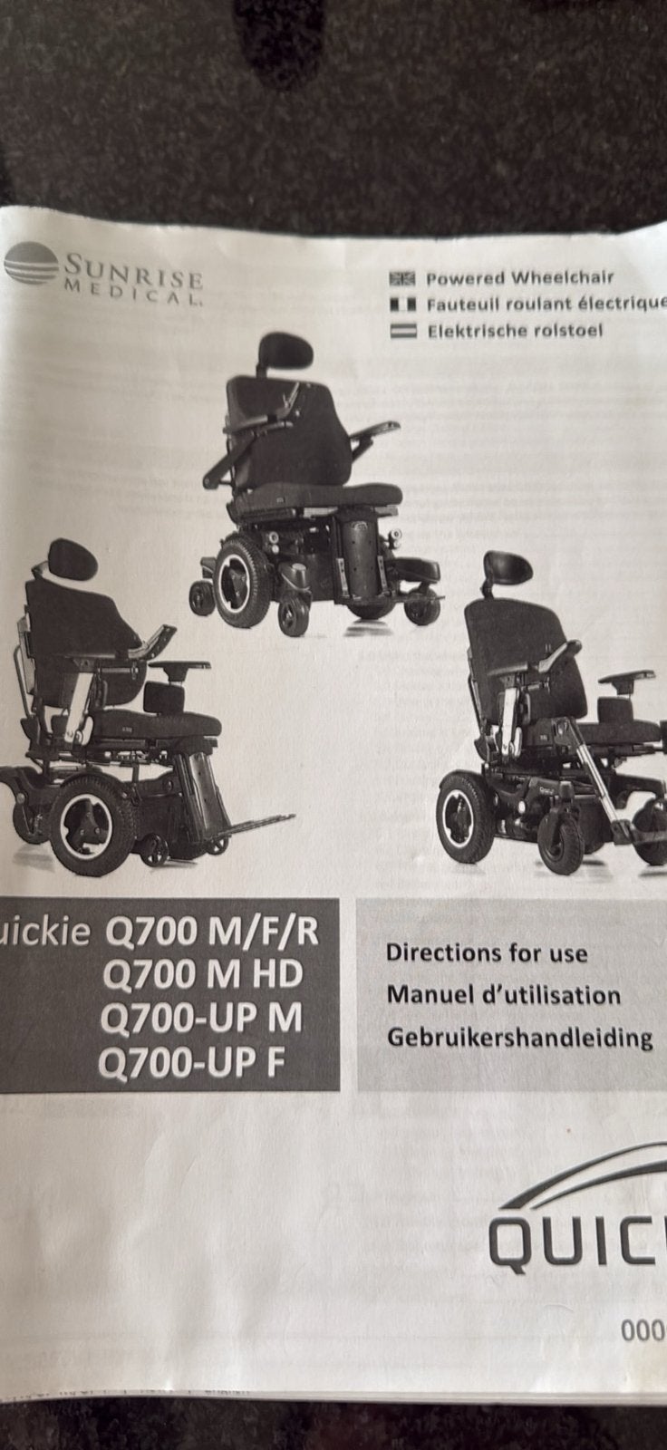 Elektrische rolstoel Quickie 9700 M, Enlèvement, Fauteuil roulant électrique