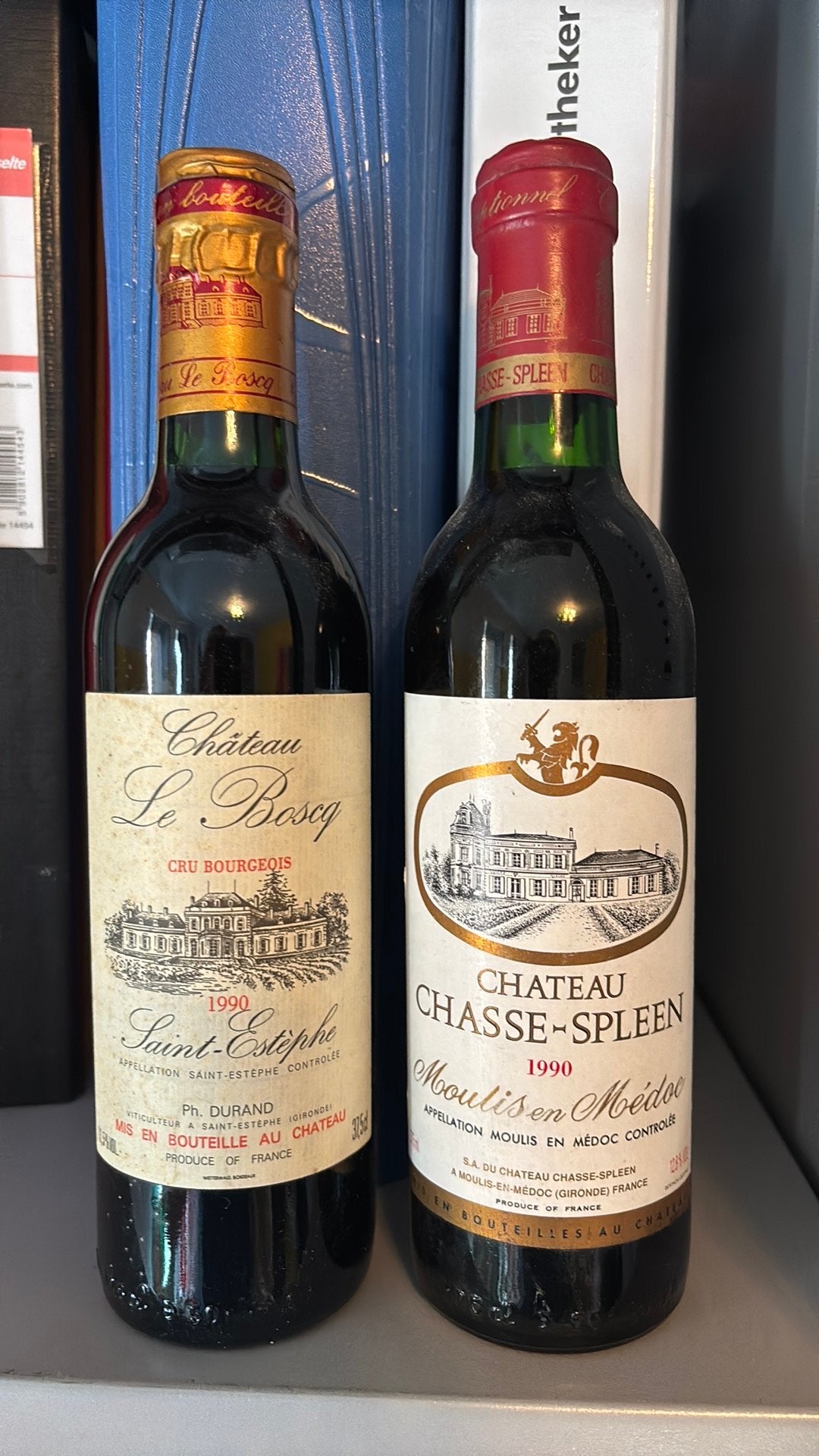 1990 Château Chasse-Spleen & Château Le Boscq, Enlèvement ou Envoi, Comme neuf