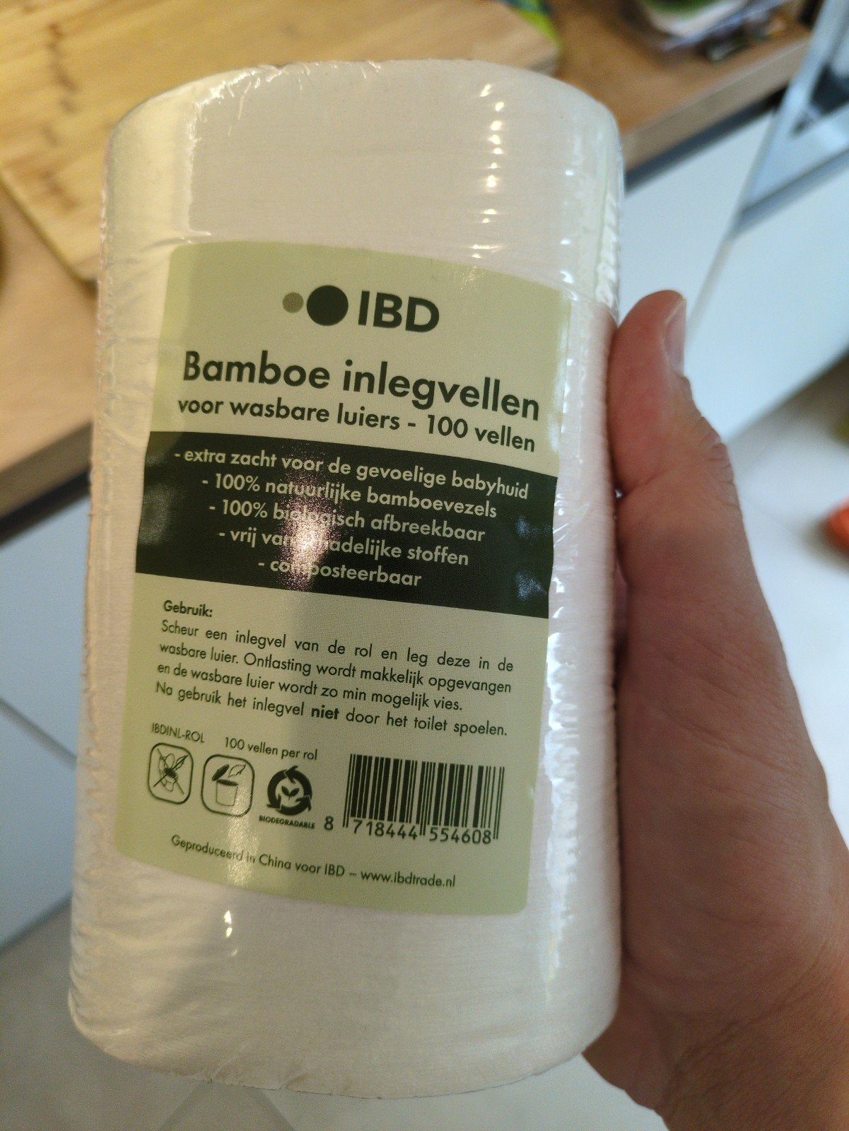 Inlegvellen voor herbruikbare luiers (bamboe), Ophalen