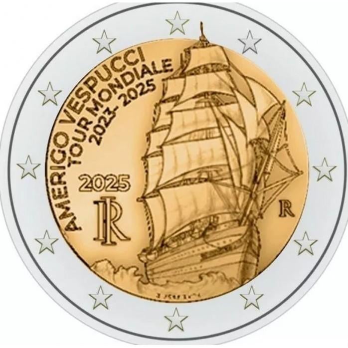 2 euro Italie 2025 'Vespucci', Postzegels en Munten, Munten | Europa | Euromunten, Losse munt, 2 euro, Ophalen of Verzenden
