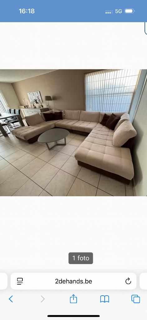 Hoeksalon, Huis en Inrichting, Ophalen, Gebruikt, Stof