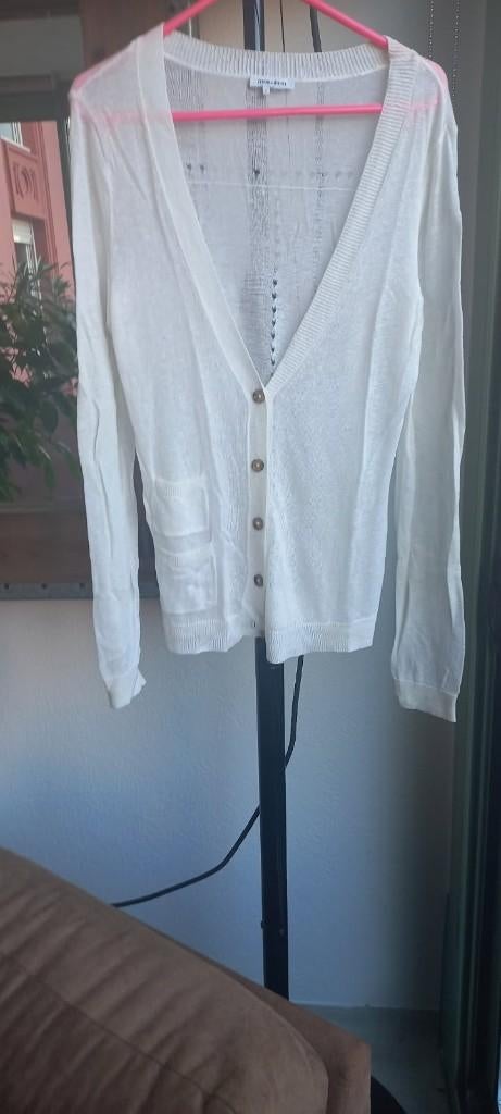 GEBREID VEST VOOR DE LENTE EN ZOMER, Kleding | Dames, Verzenden, Wit, Alain Manoukian, Zo goed als nieuw
