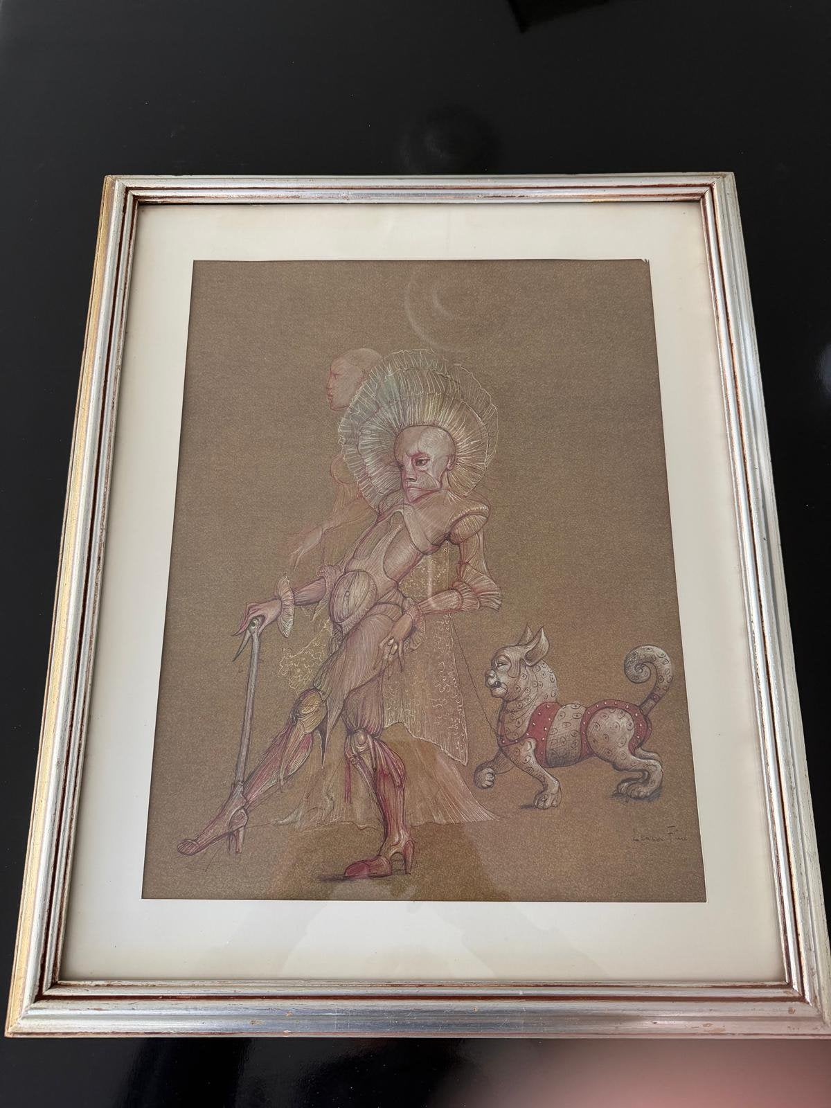 Leonor Fini - Le Bourgeois et son chien, Antiquités & Art, Art | Dessins & Photographie, Enlèvement ou Envoi