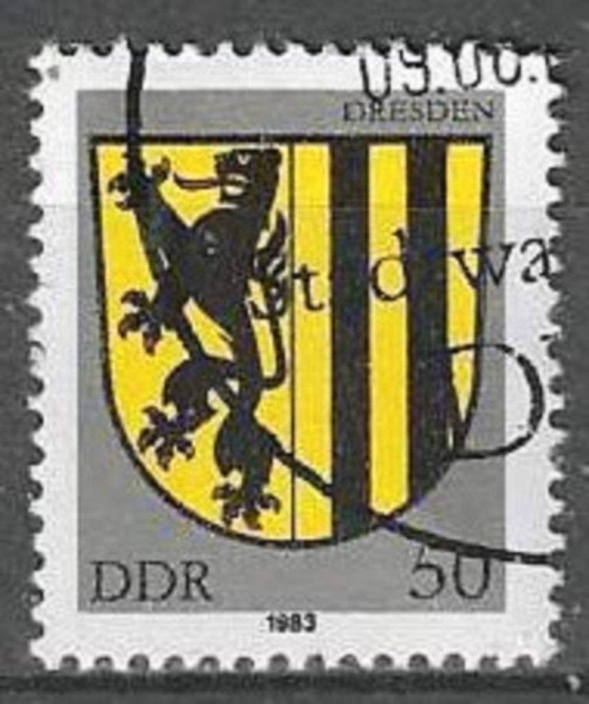 Allemagne DDR 1983 - Yvert 2462 - Armoiries de l ville (ST), Envoi, RDA, Affranchi