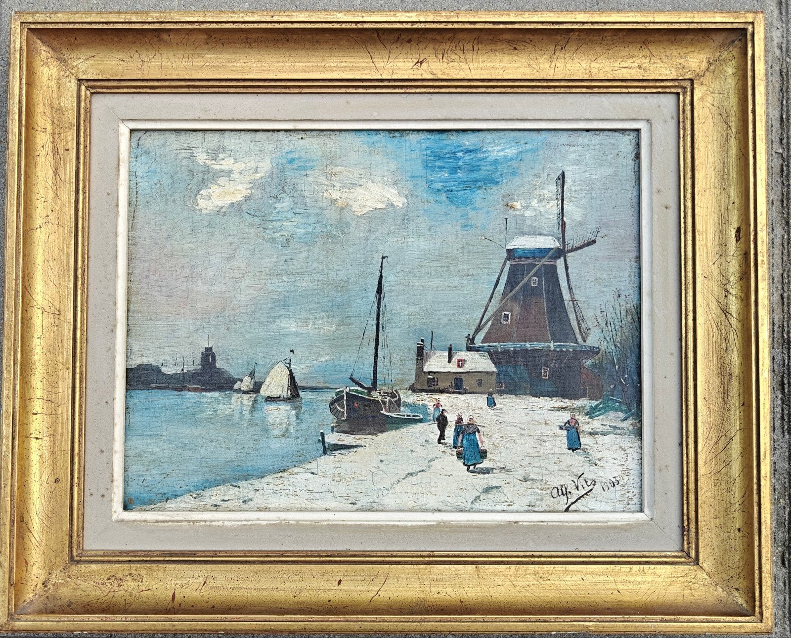 Hollands winterlandschap, 32cm x 24cm.
Hollands winterlandsc, Antiek en Kunst, Kunst | Schilderijen | Klassiek, Ophalen of Verzenden