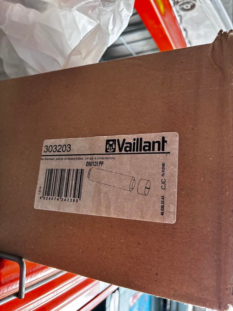Vaillant concentrische buis 80/125 1m nieuw, Ophalen, Nieuw
