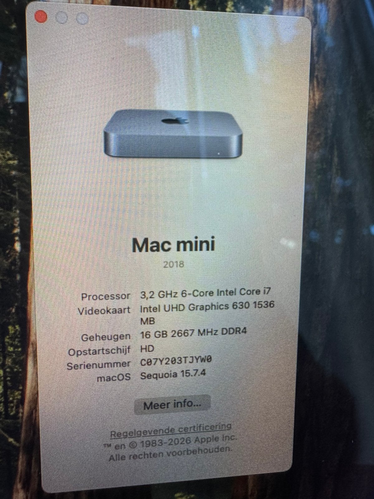 Mac mini 3.2 ghz 6core i7, Enlèvement, Utilisé, Mac Mini