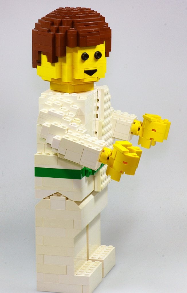 LEGO groot uniek beeld-bouwwerk gegraveerd met 'JENS' op rug, Ophalen of Verzenden, Gebruikt