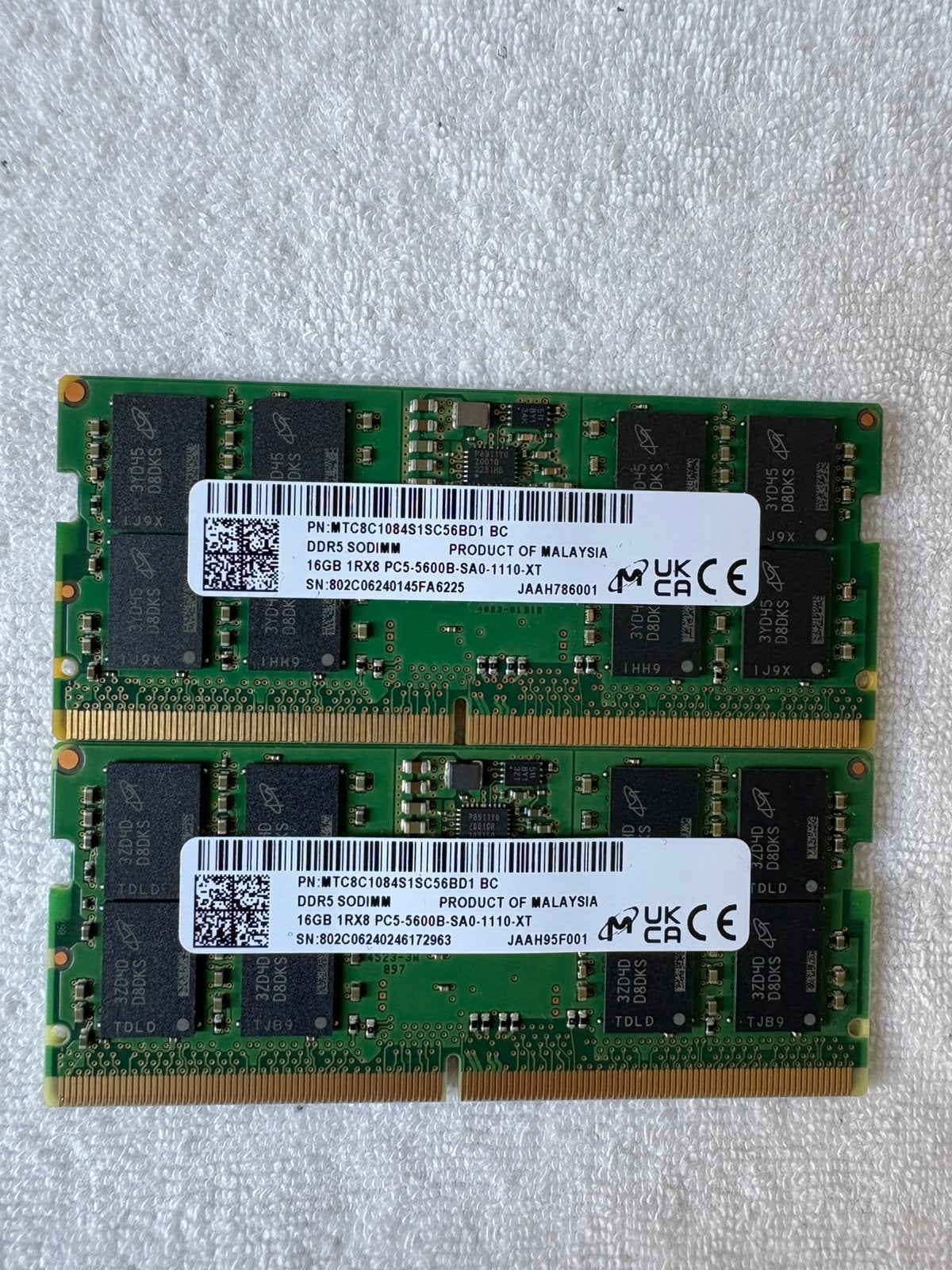 32 gb ram ddr5 5600 mhz sodimm (2x16gb), 32 GB, Comme neuf, Enlèvement, DDR5