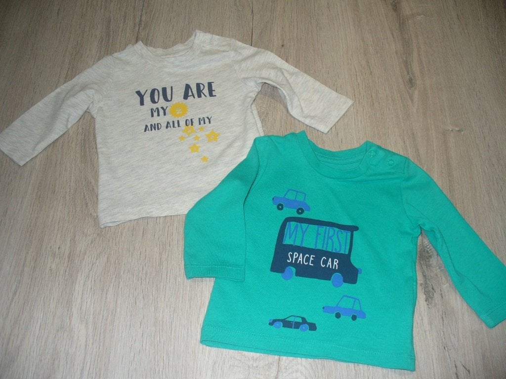 Setje 2 longsleeves Grain de Blé3 maand, Ophalen of Verzenden, Zo goed als nieuw, Jongetje, Shirtje of Longsleeve
