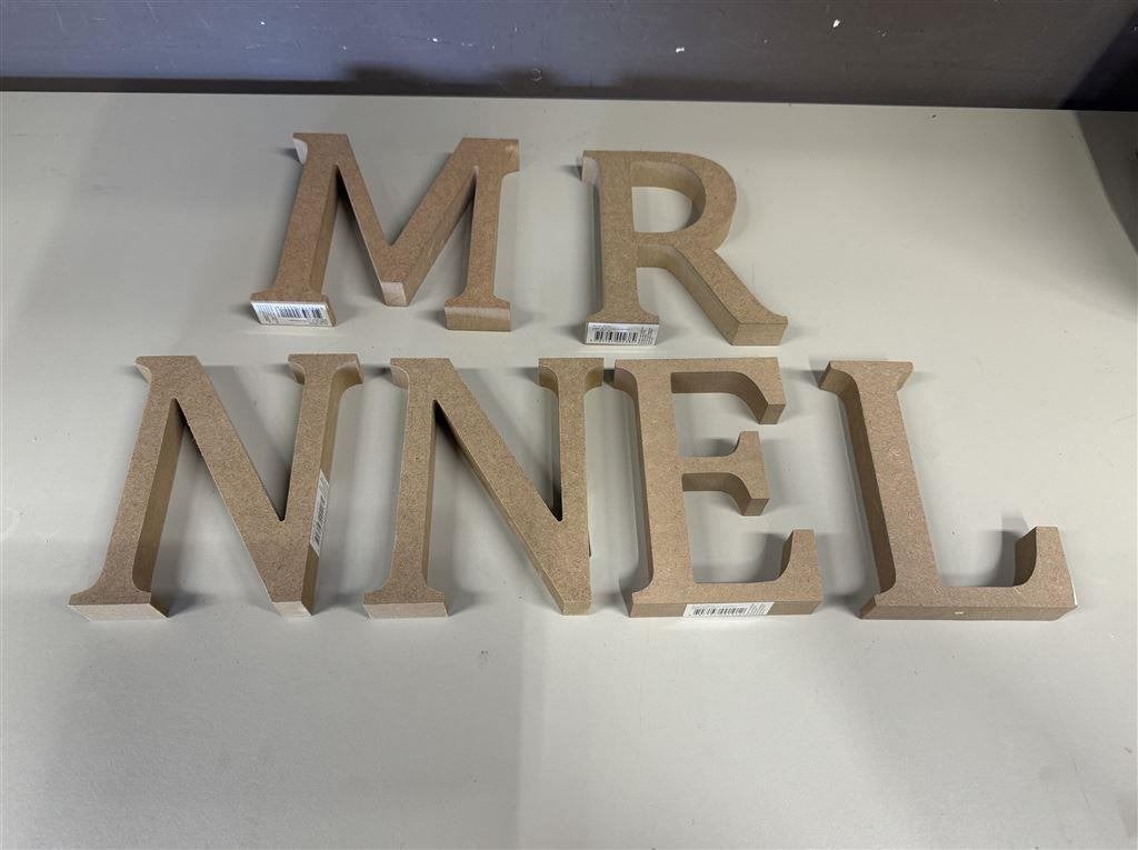 Grote houten letters m r n n e l, Kinderen en Baby's, Ophalen of Verzenden, Zo goed als nieuw