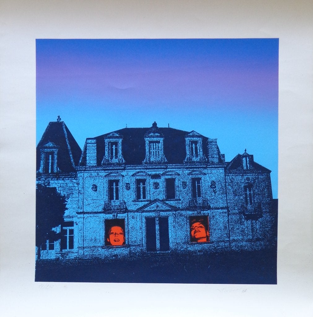 CLAUDE FOUBERT / KASTEEL RODE HOOFDEN / KLEURLITHO / 50x50cm, Édition limitée, Enlèvement ou Envoi, Personnages et figures fantastiques