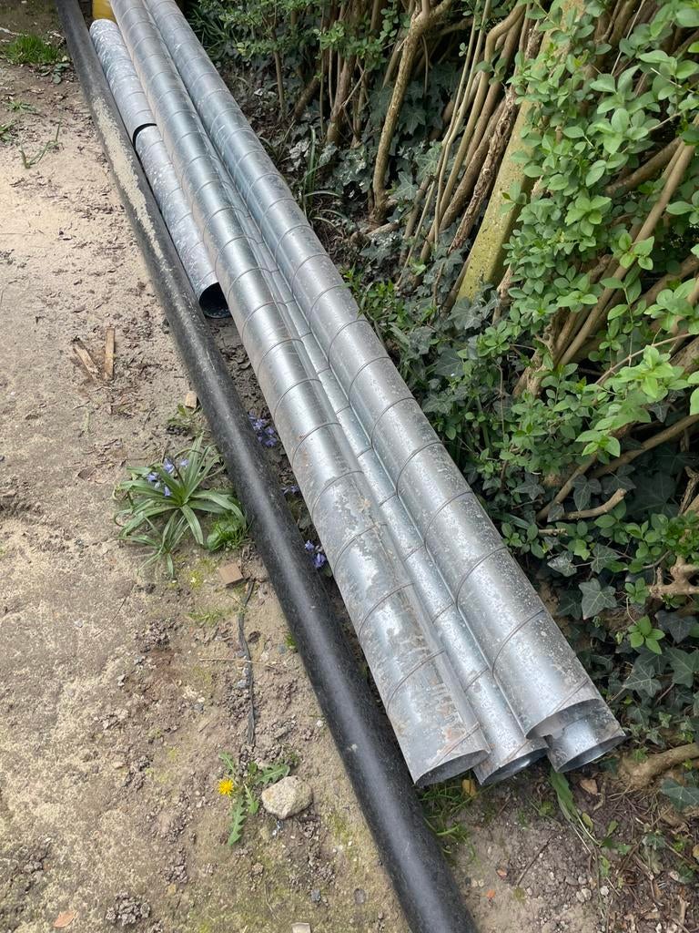 Ventilatie buizen galva 125mm, Doe-het-zelf en Bouw, Metalen, Ophalen, Zo goed als nieuw