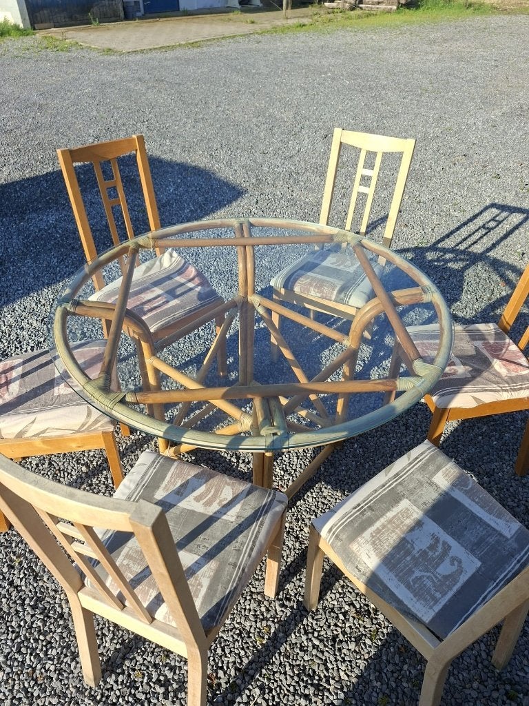 Tafel + 6 stoelen, Ophalen, Gebruikt, Overige materialen