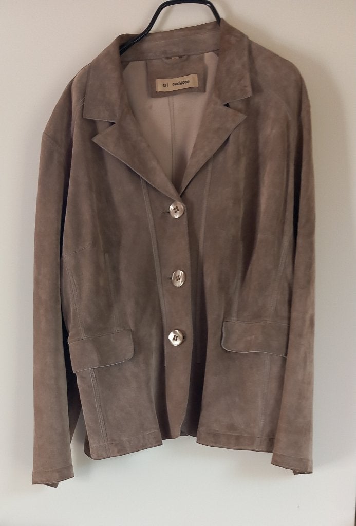 Oakwood taupe, suède blazer   –XL/ EU42 - Onberispelijk, Kleding | Dames, Beige, Maat 42/44 (L), Ophalen of Verzenden, Zo goed als nieuw