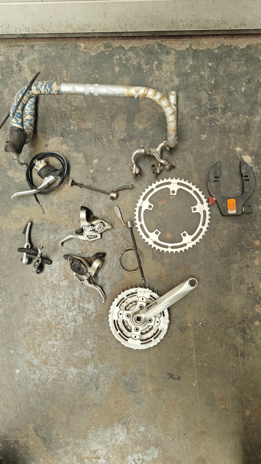 Groot Lot Fietsonderdelen (Vintage Koersfiets & Stadsfiets), Fietsen en Brommers, Ophalen, Remmen, Gebruikt, Kinderfiets