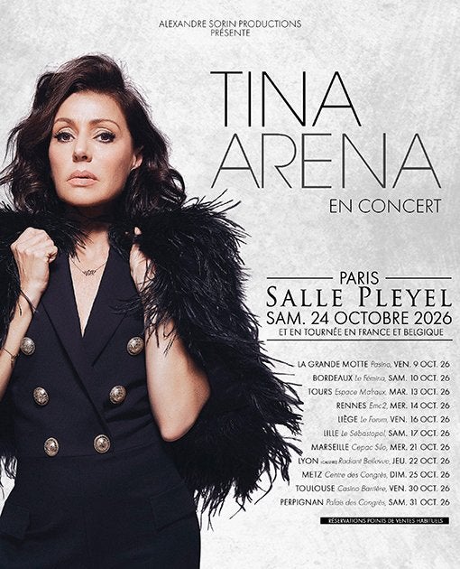 2 places Tina Arena au Forum de Liège (Cat Or), Tickets & Billets, Deux personnes, Octobre, Autres types