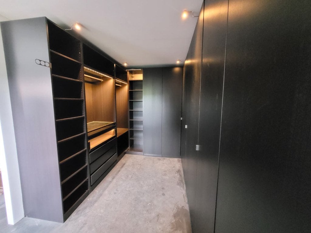 Zeer uitgebreide pax kast, Ophalen, 200 cm of meer, 75 cm of meer, Donkere IKEA pax kast