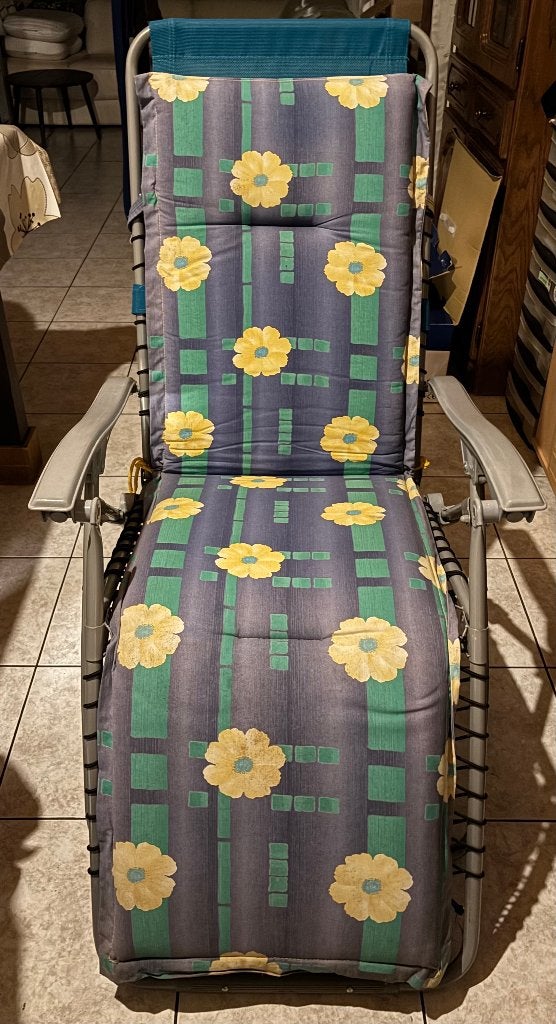 Comfortabel relax lounge tuinstoel met zacht kussen, Ophalen, Zo goed als nieuw, Stoel