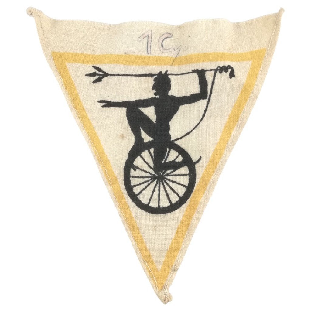 Insigne/fanion en tissu — 1re compagnie de cyclistes (1 Cy), Enlèvement ou Envoi, Armée de terre, Drapeau ou Bannière