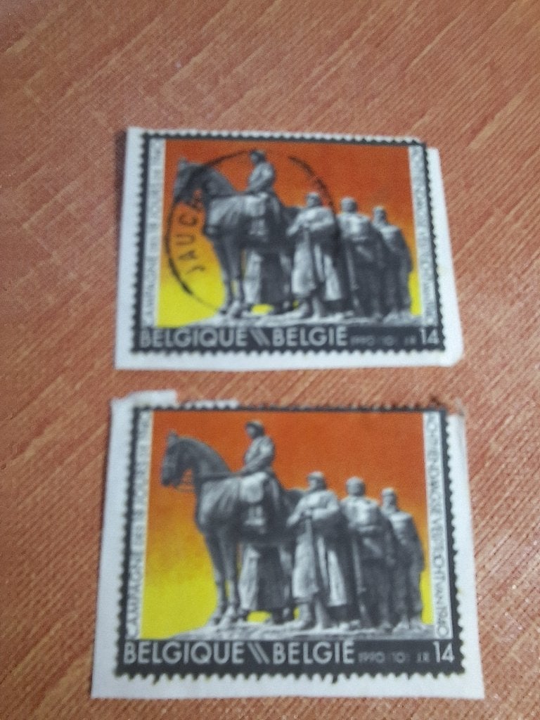 2 timbres Campagne des 18 jours de 1940, Enlèvement ou Envoi, Affranchi