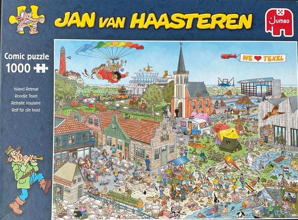 Jan Van Haasteren- rondje Texel - 1000 stuks, Hobby & Loisirs créatifs, Sport cérébral & Puzzles, Enlèvement, 500 à 1500 pièces
