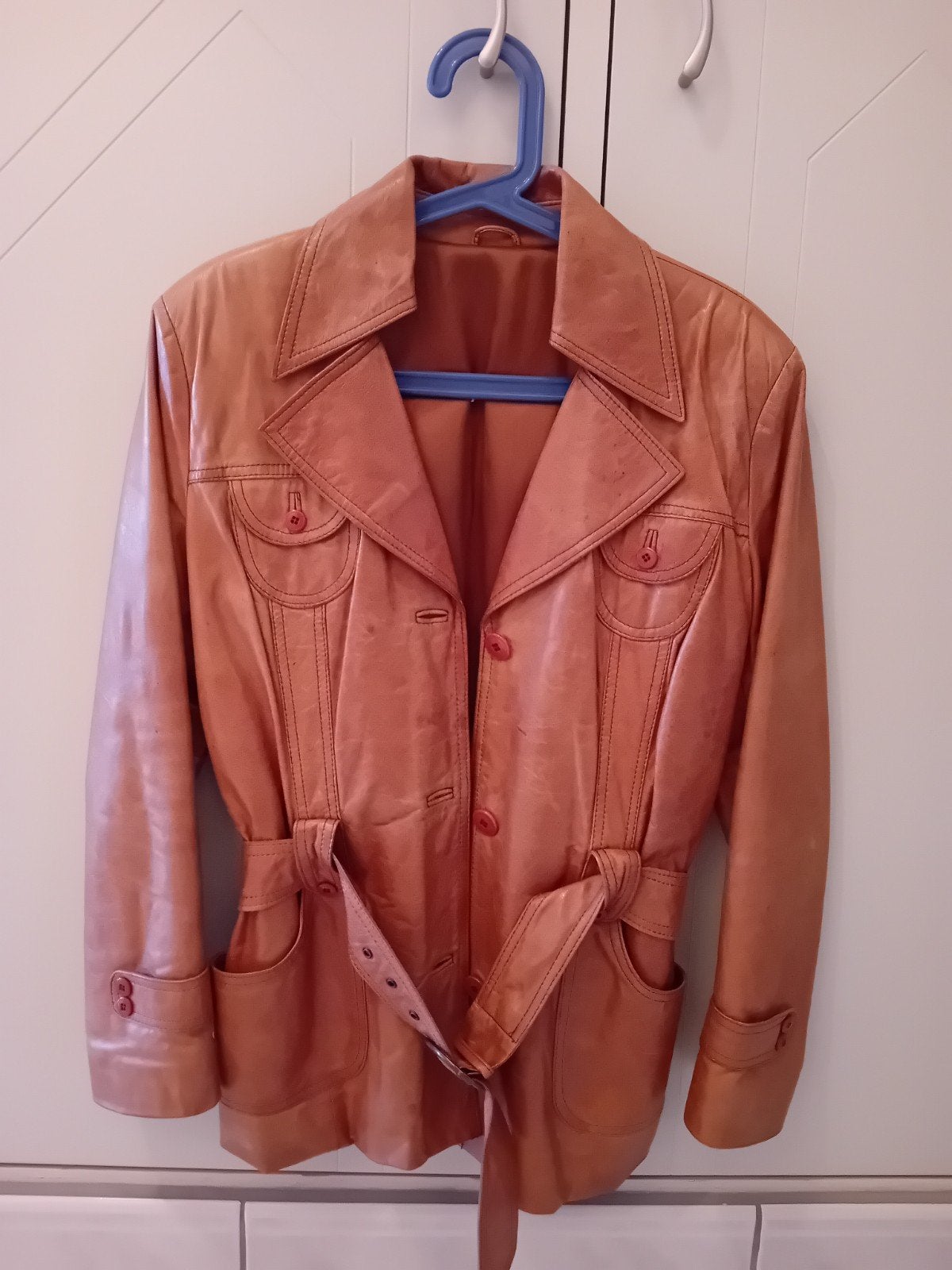 lederen vestje maat 42 cognackleur, Enlèvement, Taille 42/44 (L)