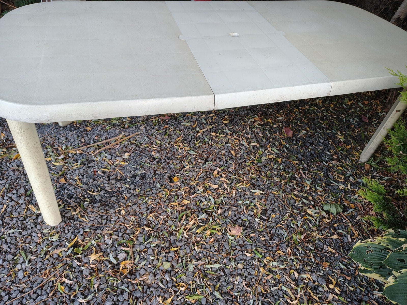 tuintafel, Tuin en Terras, Ophalen, Gebruikt, Ovaal, Kunststof
