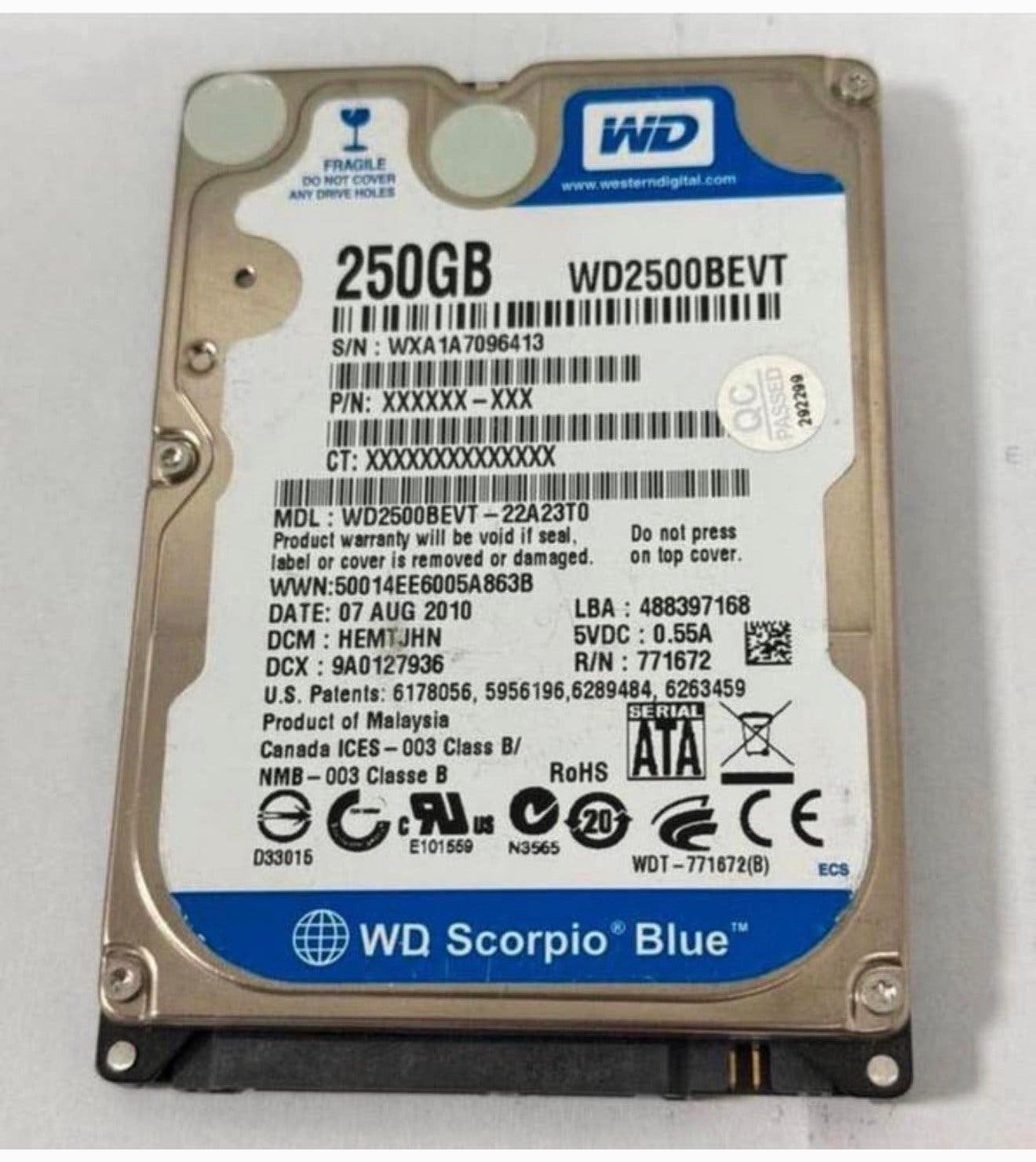 250GB SATA 2.5" HARD DISK DRIVE HIGH SIERRA 10.13.6 MACBOOK, Enlèvement ou Envoi, Comme neuf, SATA