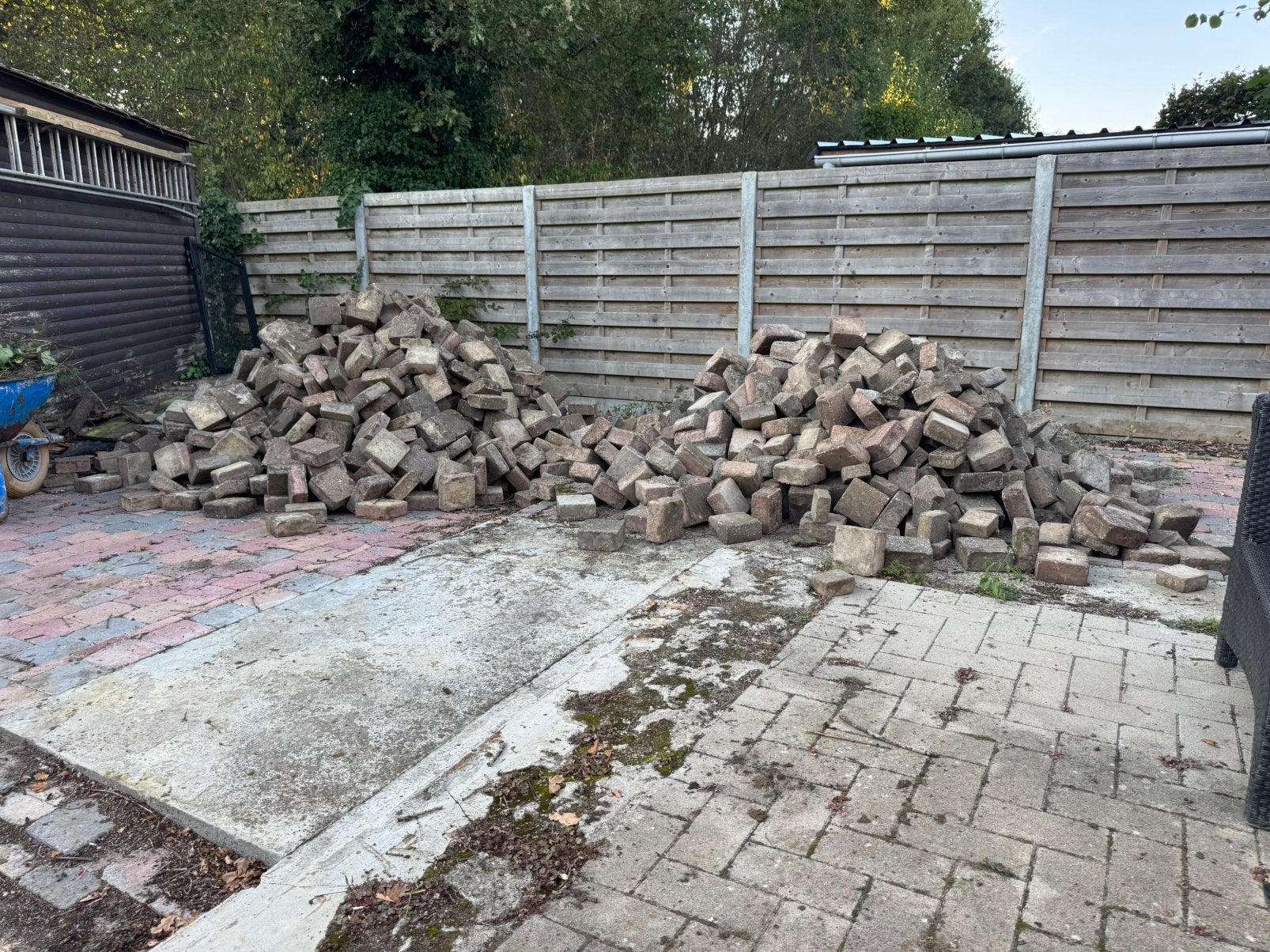 Klinkers rood grijs gratis op te laden, Tuin en Terras, Ophalen, Gebruikt, Grijs