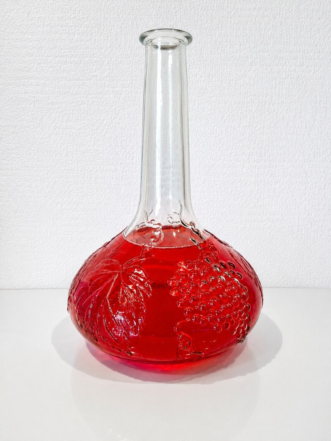 Carafe/carafe à vin vintage en verre avec relief de raisin 2, Enlèvement ou Envoi