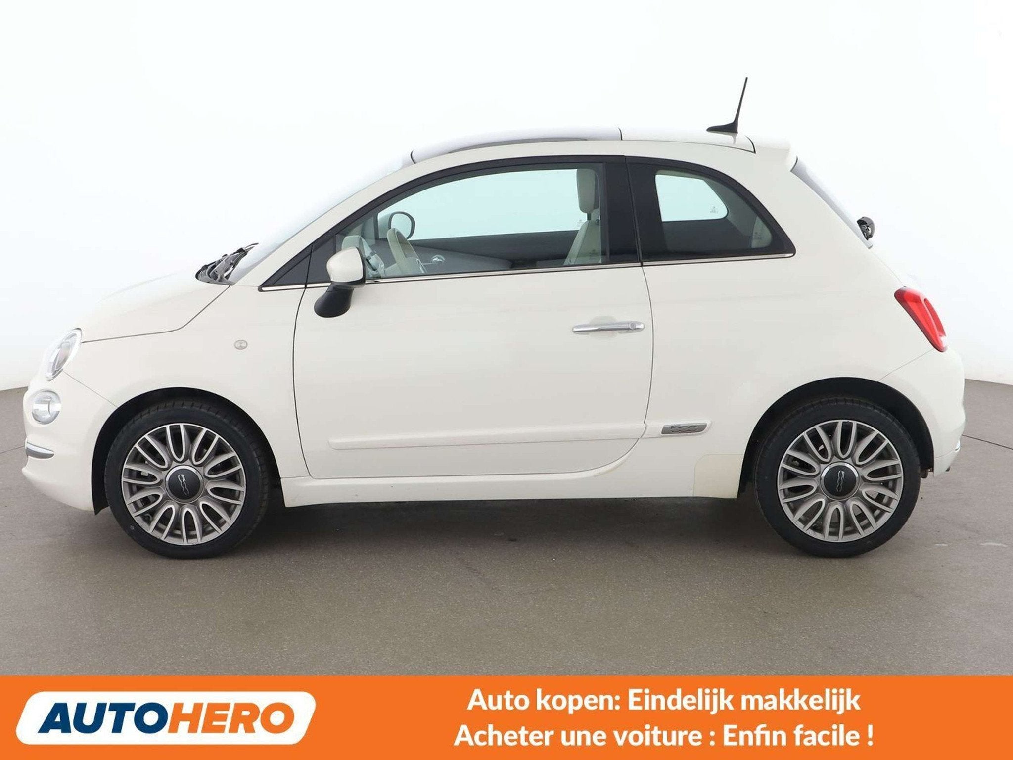 Fiat 500 1.2 Lounge (bj 2018, automaat), Auto's, 4 zetels, Stof, Gebruikt, Overige brandstoffen