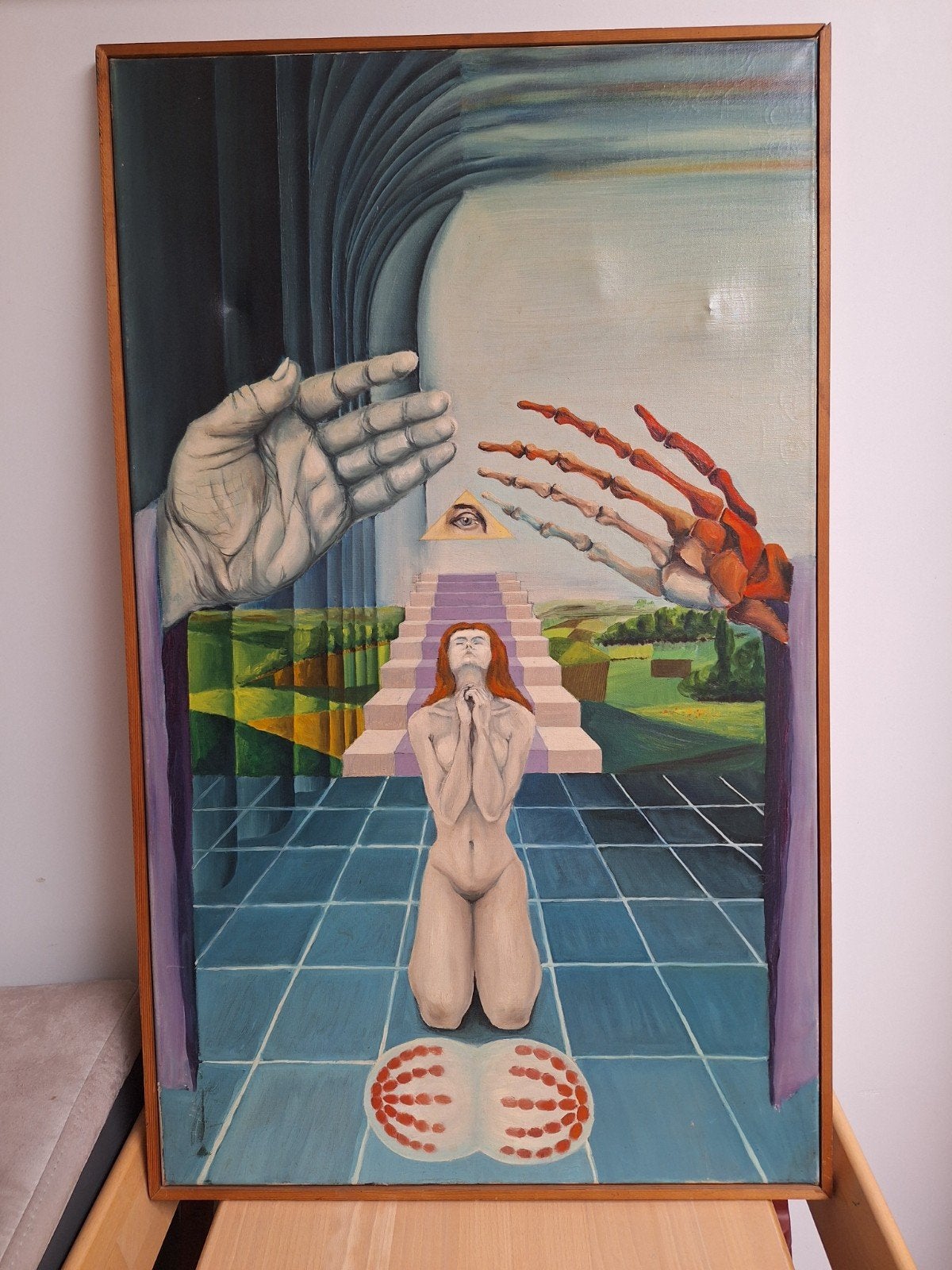 Surrealistisch schilderij jaren 70, Antiquités & Art, Enlèvement