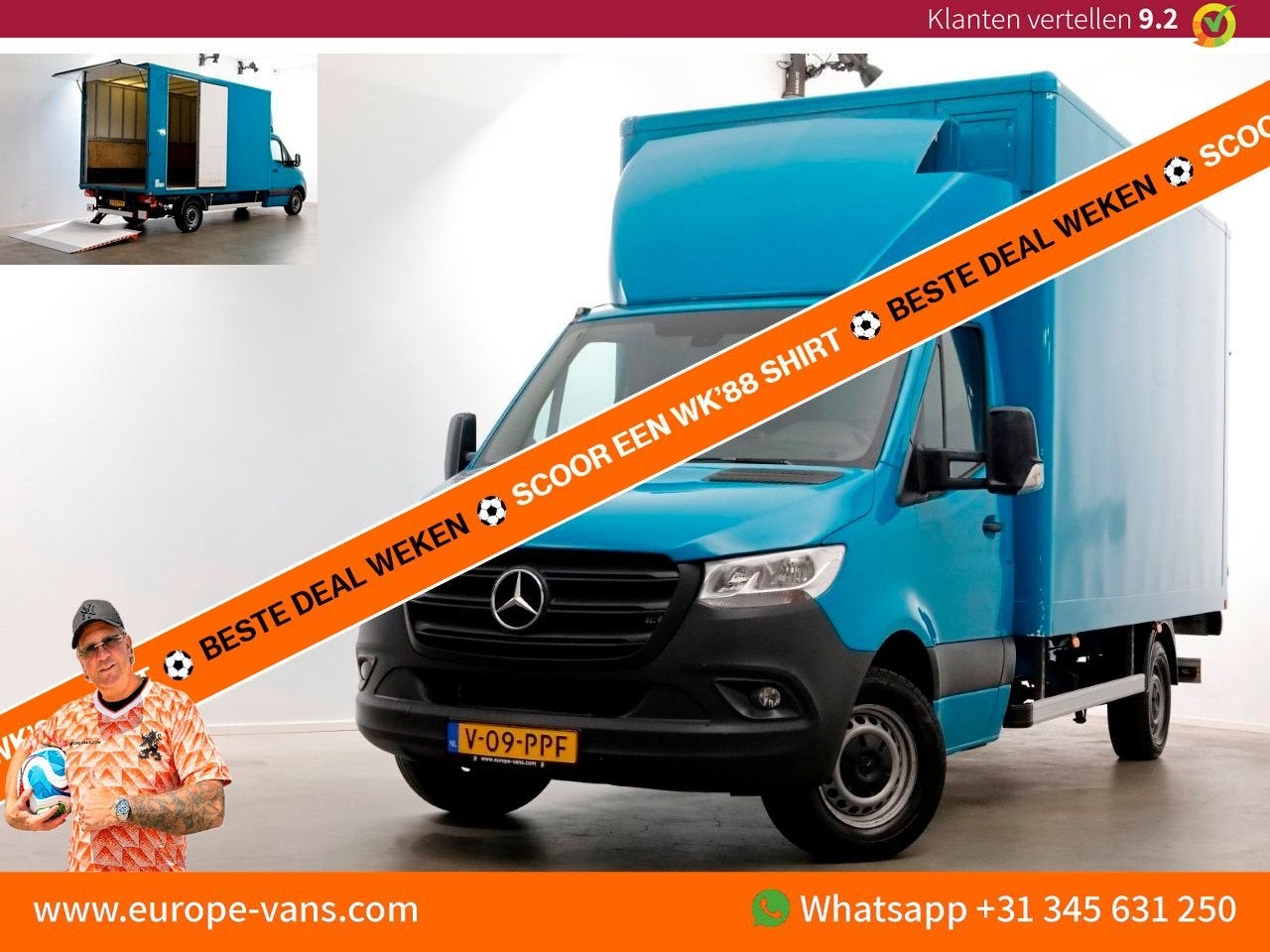 Mercedes-Benz Sprinter 315 CDI 150pk 9G Automaat Bakwagen me, Automaat, Blauw, Cruise Control, Mercedes-Benz