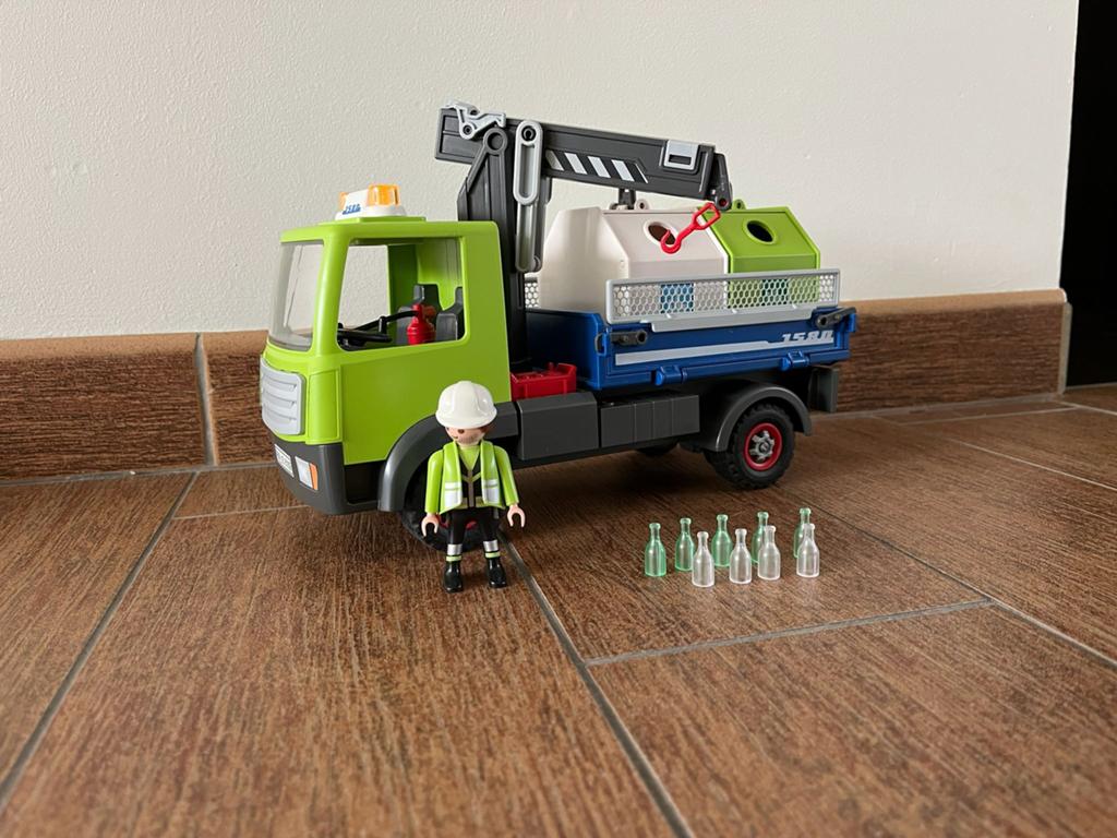 Playmobil glascontainer met vrachtwagen, Enfants & Bébés, Jouets | Playmobil, Enlèvement, Comme neuf, Ensemble complet