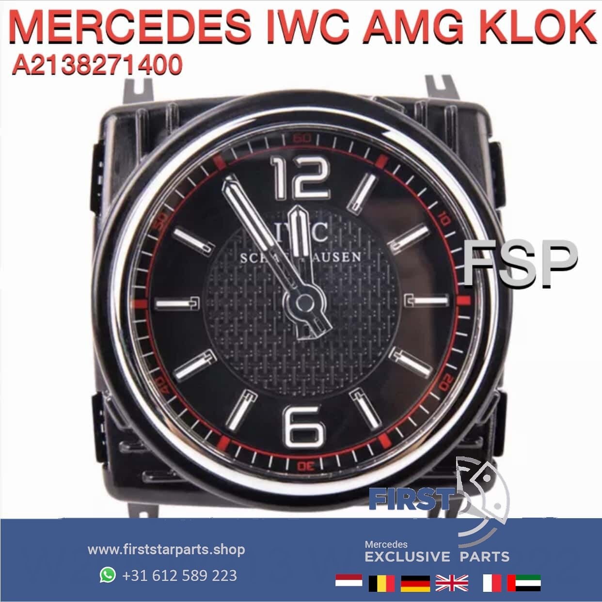 IWC AMG KLOK Schaffhausen A 213 827 1400 Mercedes W205 W213, Auto-onderdelen, Dashboard en Schakelaars, Gebruikt, -, Ophalen of Verzenden