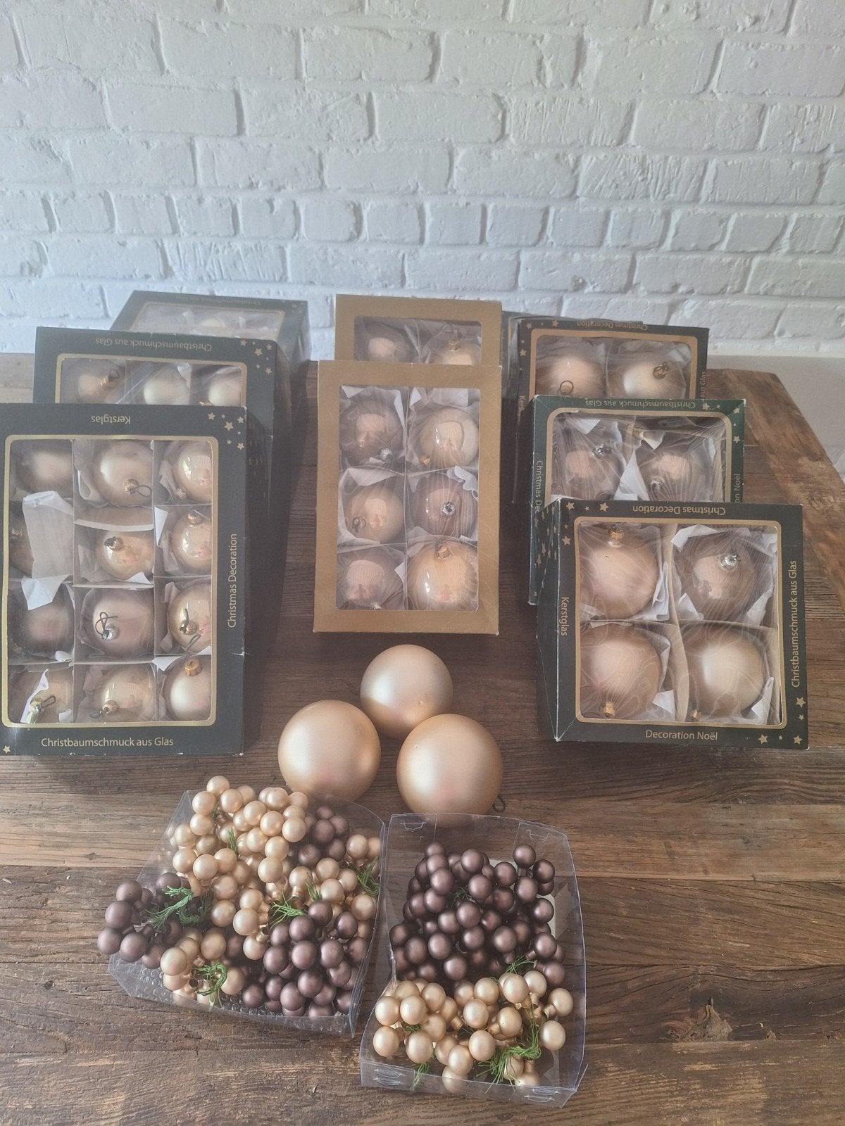 Kerstversiering ´goud & brons´, Huis en Inrichting, Ophalen, Goud, Glas