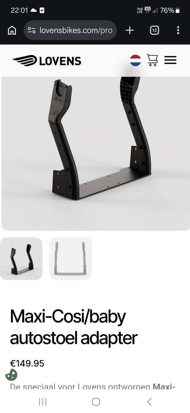 Lovens maxi cosi adapter, Ophalen