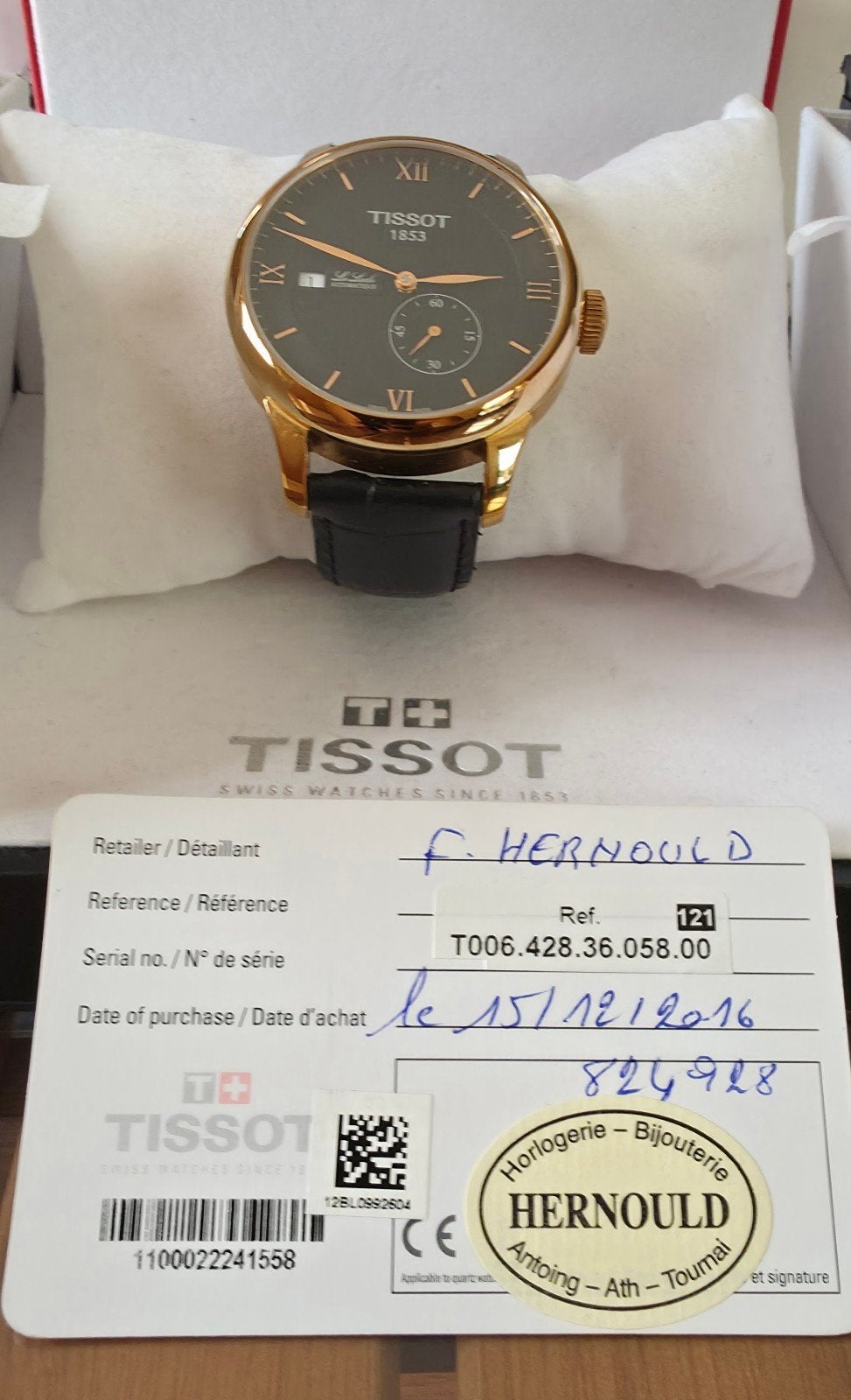 Montre Tissot le locle, Handtassen en Accessoires, Horloges | Heren, Leer, Staal, Polshorloge, Zo goed als nieuw