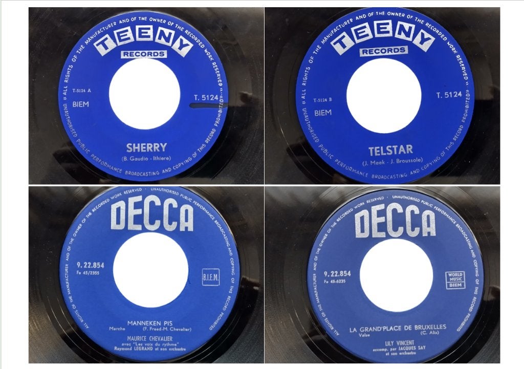 10 vinyl 45 rpm vintage 50/60 (prijs per stuk), Ophalen, Gebruikt