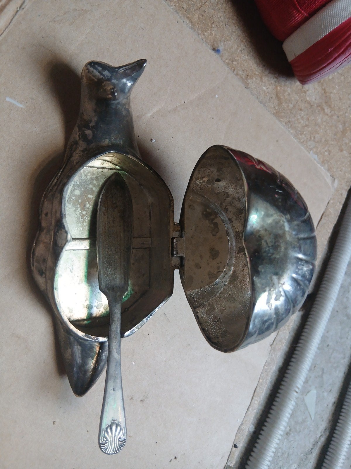 vintage verzilverd slakken kaviaarschaaltje met lepeltje, Ophalen