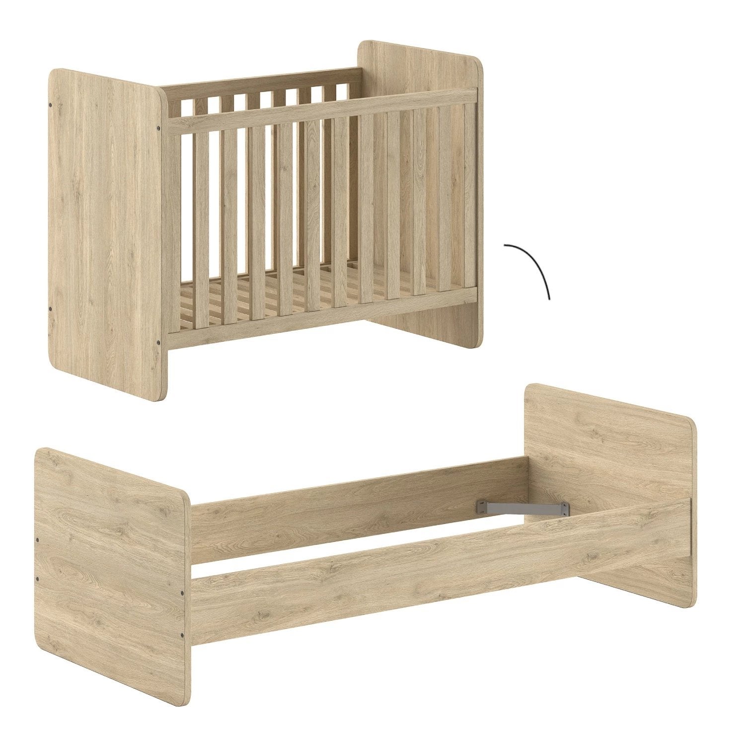 Doorgroeibed babybed naar 1-persoons, Ophalen, Zo goed als nieuw, Lattenbodem