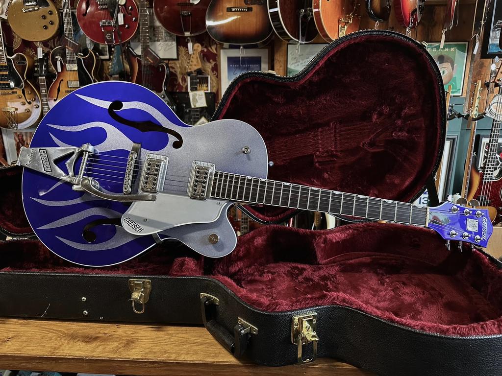 One of a kind - gretsch hot rod purple and flame, Musique & Instruments, Enlèvement, Utilisé, Semi-solid body, Autres marques