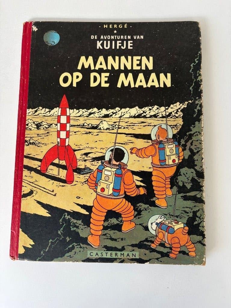 Kuifje mannen op de maan eerste druk gelezen, Livres, BD, Une BD, Enlèvement ou Envoi, Utilisé, Herge