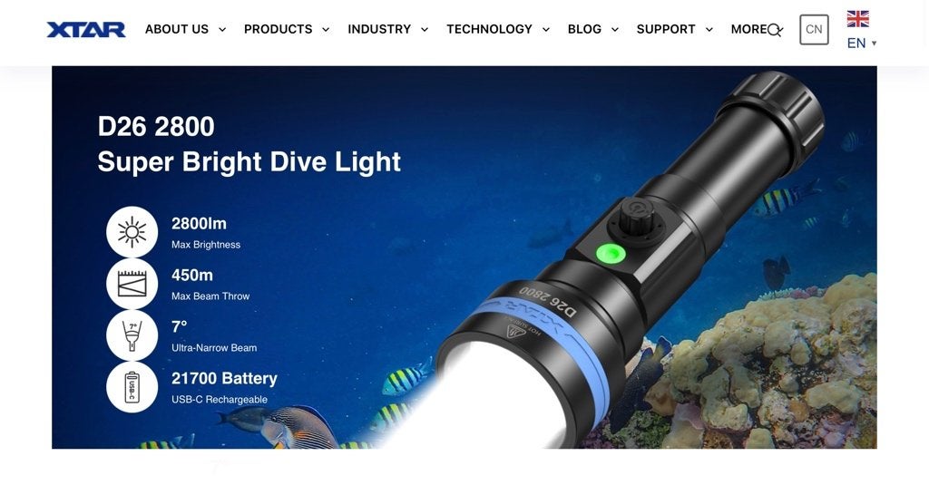 Nieuwe 2800 Lumen Duiklamp aan 159,95€ - Ecocheques, Watersport en Boten, Ophalen of Verzenden, Nieuw, Duiklamp