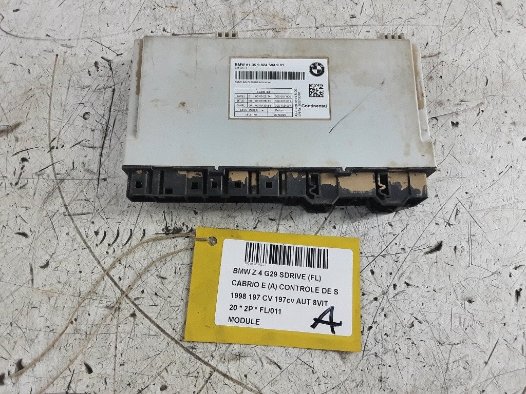 UNITE ELECTRONIQUE BMW Z4 Roadster (G29) (61359824564901), Mevr. I. Hauben, Utilisé, BMW, Rue de l'Espoir 34 34
4030  GRIVEGNÉE, BE