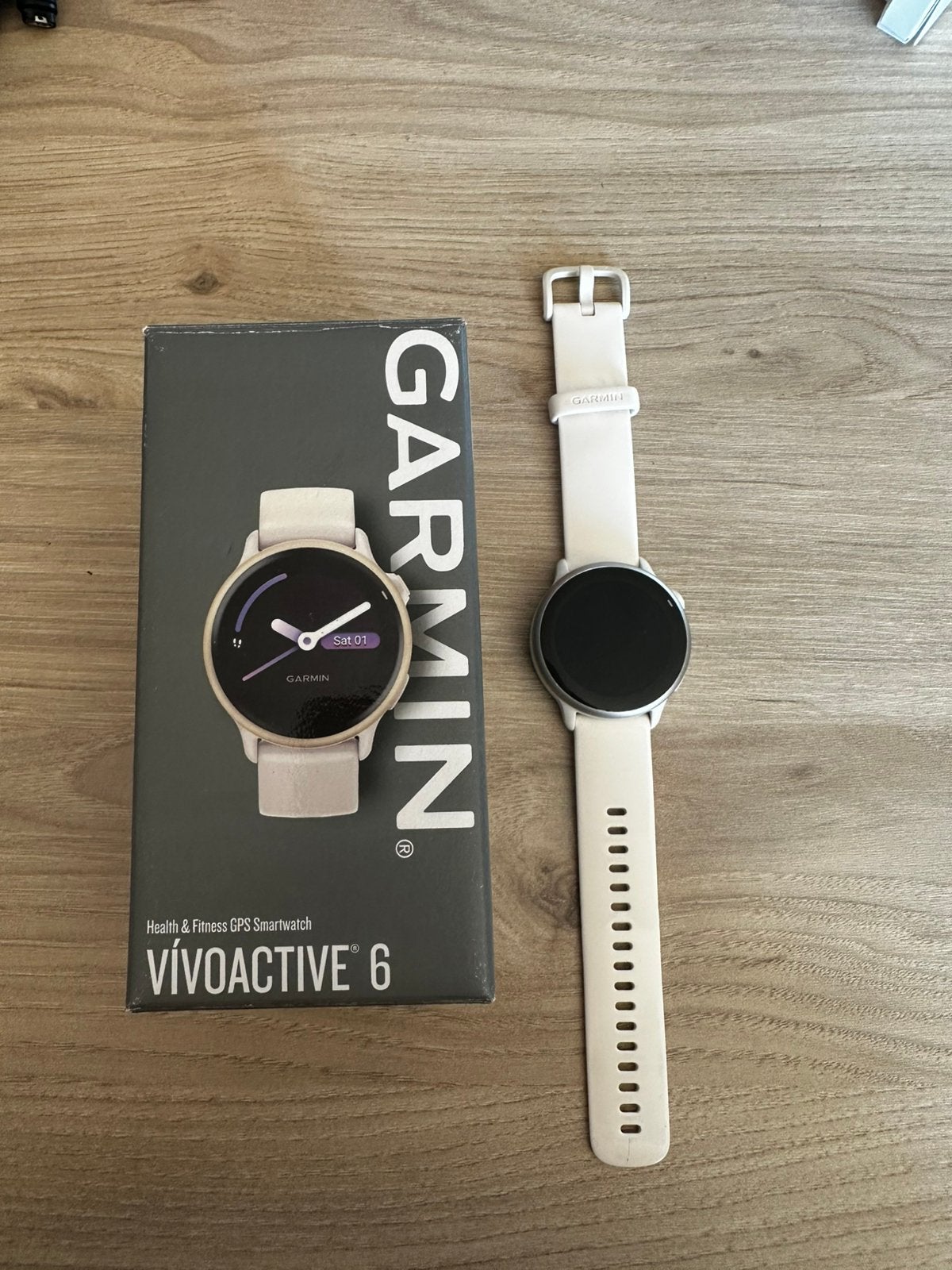 Garmin vívoactive 6 – Wit – Originele doos, Ophalen, GPS, Wit