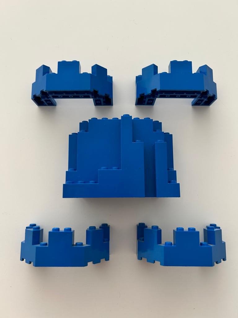 Pièces Lego Castle bleues (5x), Lego, Comme neuf, Briques en vrac, Complet