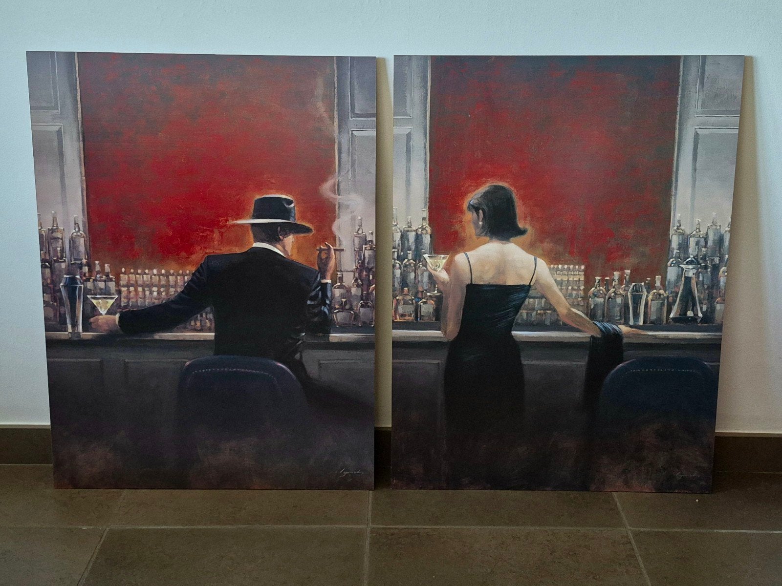 Jack Vettriano 2 panelen van 80 x 60 cm (totaa, Antiek en Kunst, Ophalen